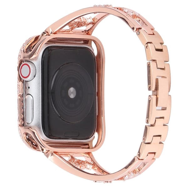 Apple Watch (41 mm) klokkerem i rustfritt stål med zirkondekor - Rose Gull
