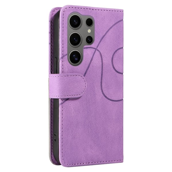 Teksturert læretui med stropp for Samsung Galaxy S25 Ultra - Lyselilla