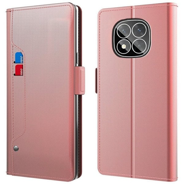 Telefonetui med sminkespeil og glatt design for Xiaomi Redmi Note 14 Pro 5G - Rose Gull Telefonetui med sminkespeil og glatt design for Xiaomi Redmi Note 14 Pro 5G - Rose Gull