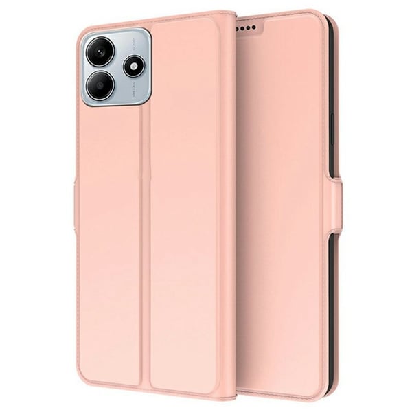 Glatt og tynt premium PU-skinnetui for Xiaomi Redmi Note 14 5G - Rose Gull