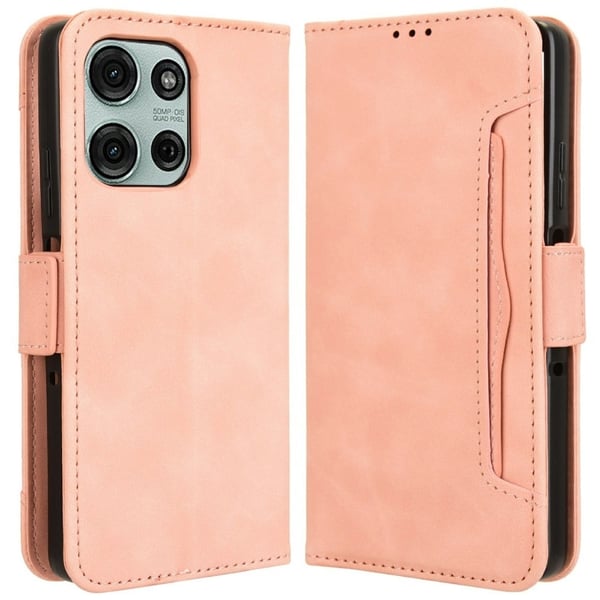 Lommebok-etui i moderne skinn-design Motorola Moto G75 - Rosa
