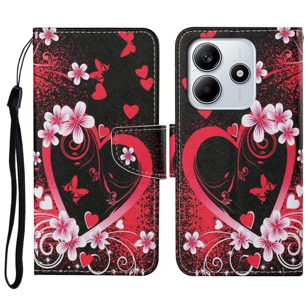Wonderland Xiaomi Redmi Note 14 5G flip-etui - Rødt Hjerte