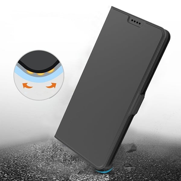 Glat og tyndt premium Xiaomi Redmi Note 14 Pro Plus 5G læderetui - Sort