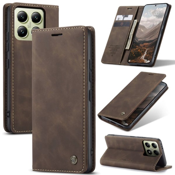 CaseMe Xiaomi 14T vintage-etui - Kaffe