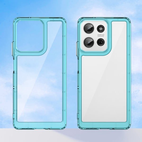 Motorola Moto G75 smart akryldeksel - Gjennomsiktig Blå