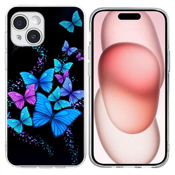 Vibe iPhone 15 Plus deksel - Fargerike Sommerfugler
