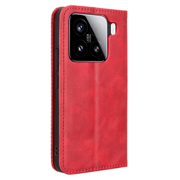 Bofink Vintage Xiaomi 15 Pro lærveske - Rød
