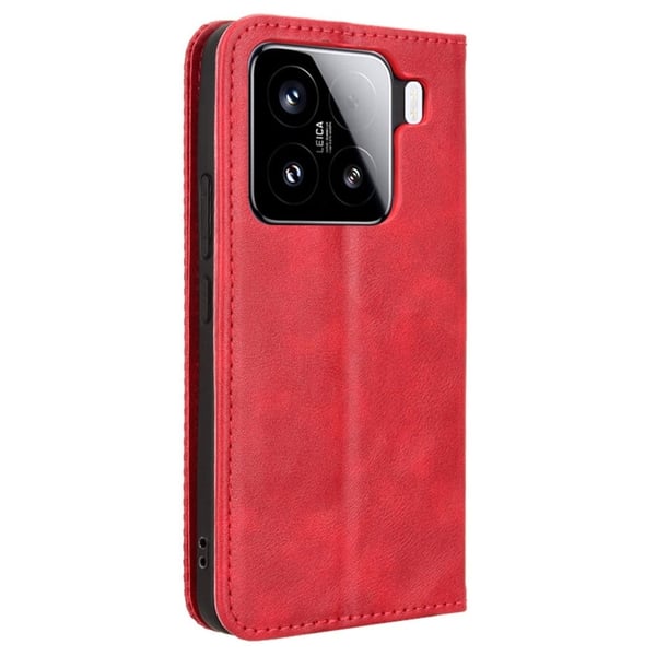 Bofink Vintage Xiaomi 15 læderetui - Rød