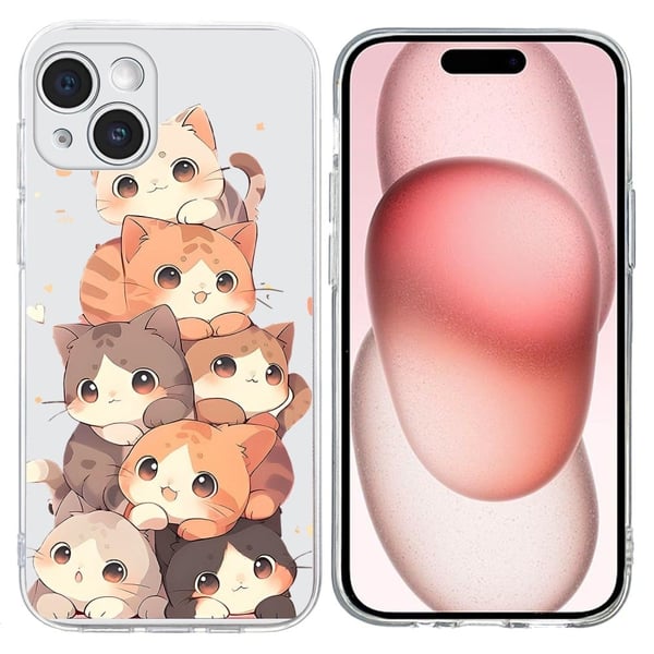 Vibe iPhone 15 Plus deksel - Flere Kattunger