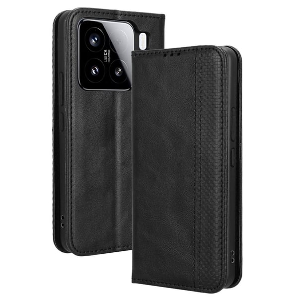 Bofink Vintage Xiaomi 15 nahkakotelo - Musta