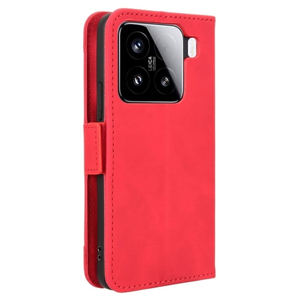 Lommebok-etui i moderne skinn-design Xiaomi 15 - Rød