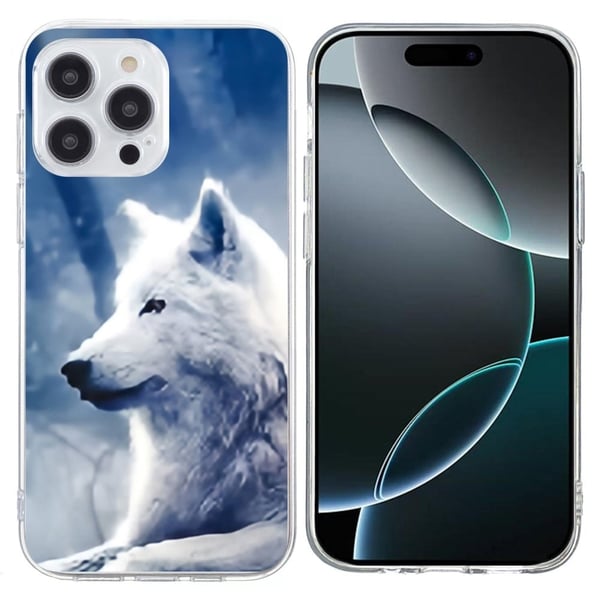 Vibe iPhone 16 Pro deksel - Hvit Ulv