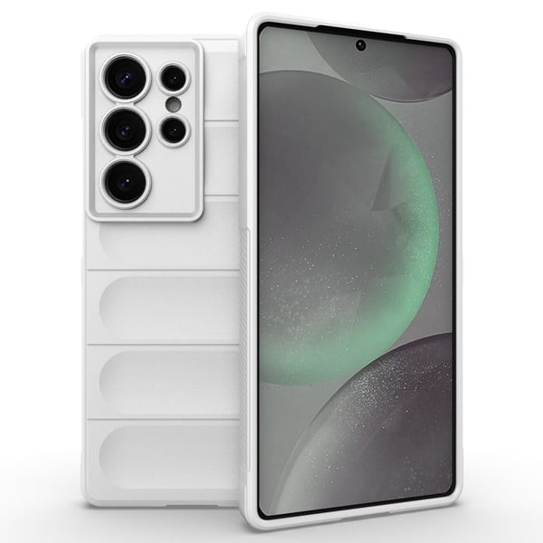 Blødt grebsformet Samsung Galaxy S25 Ultra cover - Hvid