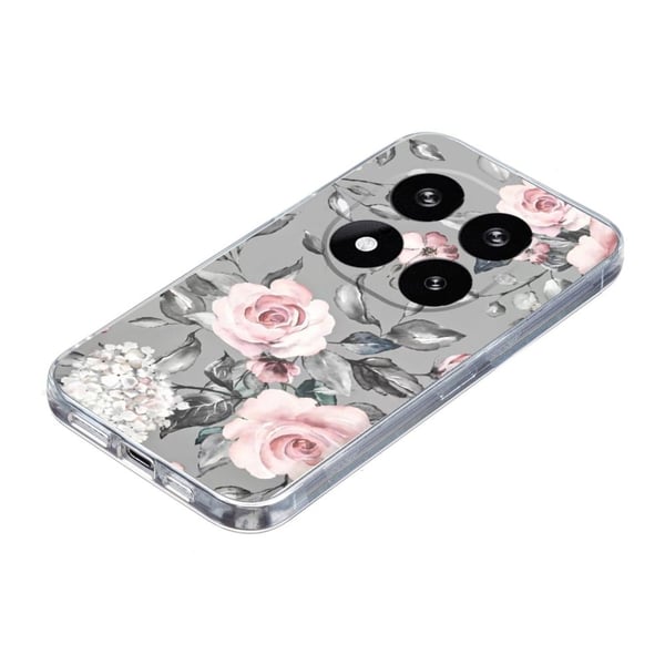Vibe Xiaomi Redmi Note 14 Pro 5G deksel - Blomster Med Grå Bakgrunn