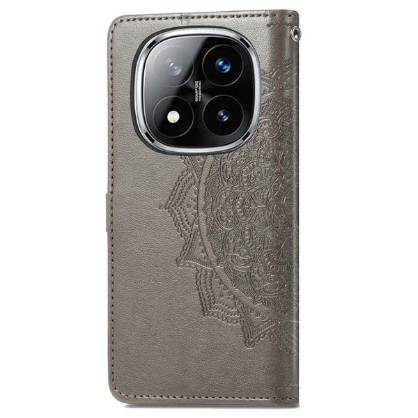 Mandala Xiaomi Redmi Note 14 Pro Plus 5G etui i lær - Grå