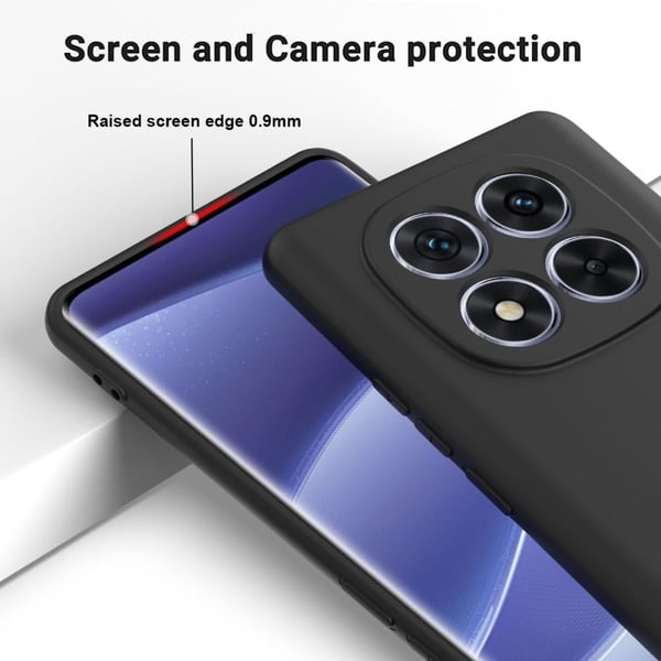 Matt flytende silikondeksel for Xiaomi Redmi Note 14 Pro Plus 5G - Svart