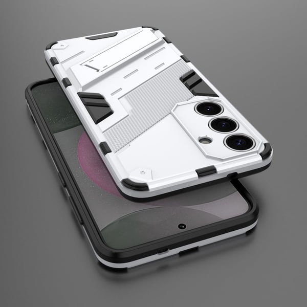 Støtsikkert hybriddeksel med et moderne preg for Samsung Galaxy S25 Plus - Hvit