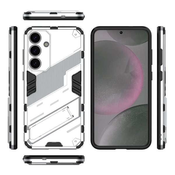 Støtsikkert hybriddeksel med et moderne preg for Samsung Galaxy S25 - Hvit