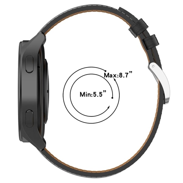 22mm urrem Huami Amazfit Bip 5 / GTR 47mm / GTR 2 / GTR 2e Ægte okselæderrem med quick release-stik - Lysebrun