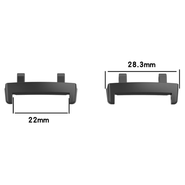 1 par klokkeremkontakt Huami Amazfit T-Rex 3 22 mm metalladapter for klokkerem - Svart