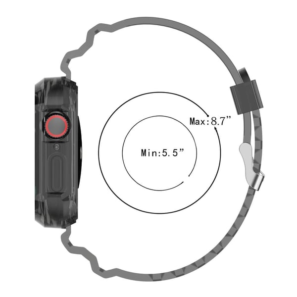 Apple Watch Series 10 46 mm integrert klokkerem med dekseletui, justerbar klokkerem - Gjennomsiktig Oransje