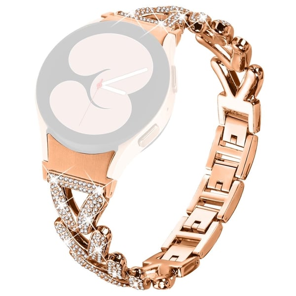 Metallklokkebånd med hurtigkobling Samsung Galaxy Watch6 Classic 47mm / 43mm / Watch6 44mm / 40mm Rhinestone Decor - Rose Gull