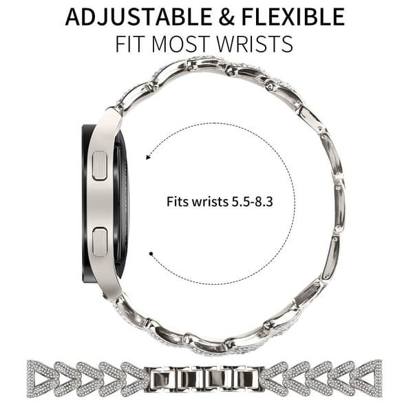 Metall Twisted Watch Band Rhinestone Decor Garmin Vivomove 3 / GarminMove 3 klokkerem - Stjernelys