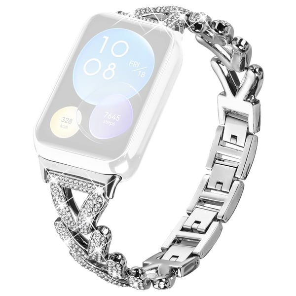 Metall Twisted Watch Band Rhinestone Decor Xiaomi Redmi Watch 4 Watch Strap - Sølv