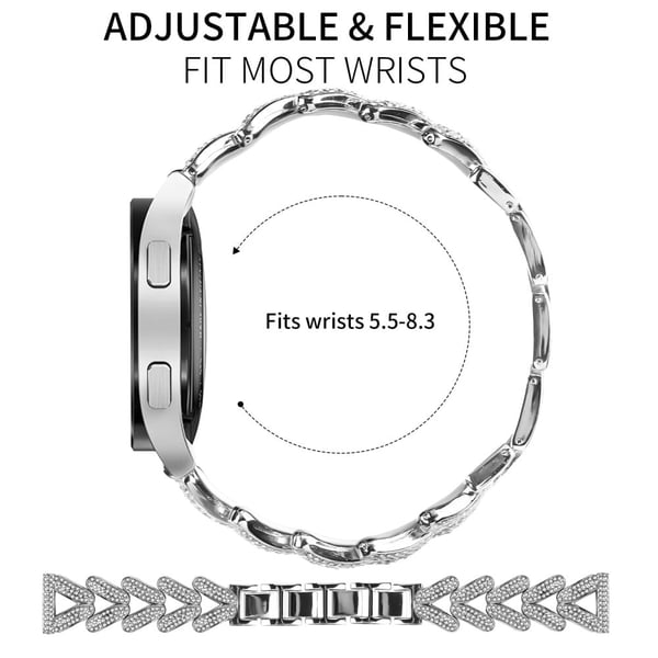 Metall Twisted Watch Band Rhinestone Decor Huami Amazfit GTR Mini Watch Strap - Sølv