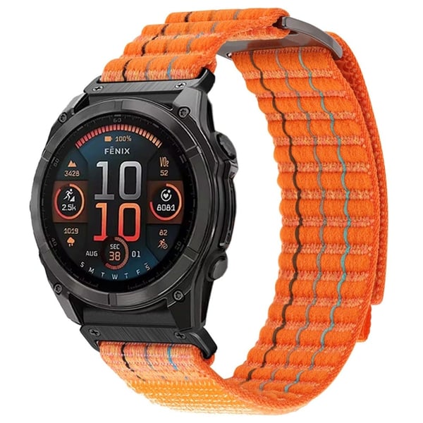 26 mm klokkerem Garmin Fenix 8 51 mm / Enduro 3 / Enduro 2 Magic Tape nylonrem - Blå