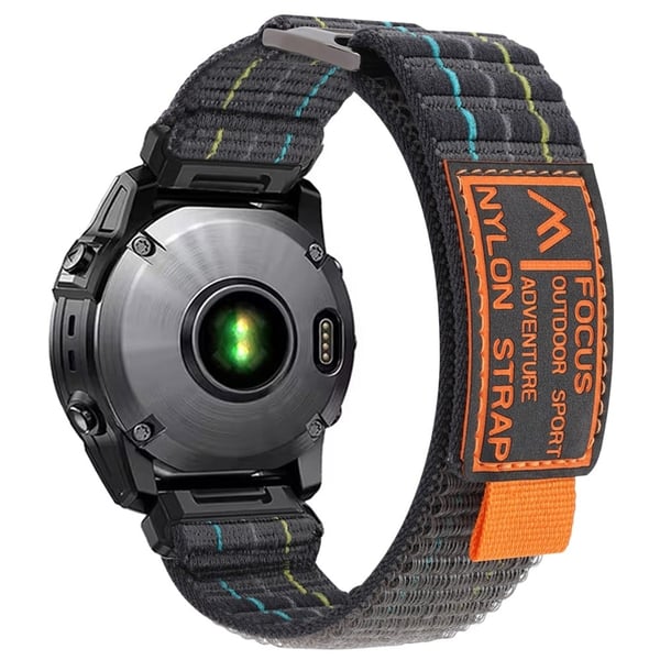 Garmin Fenix 8 47mm / Fenix E 47mm Magic Tape Nylon Strap Universal 22mm Watch Band - Mørkegrå