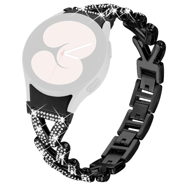 Metal urrem Rhinestone Decor med stik Samsung Galaxy Watch6 Classic 47mm / 43mm / Watch6 44mm / 40mm - Sort