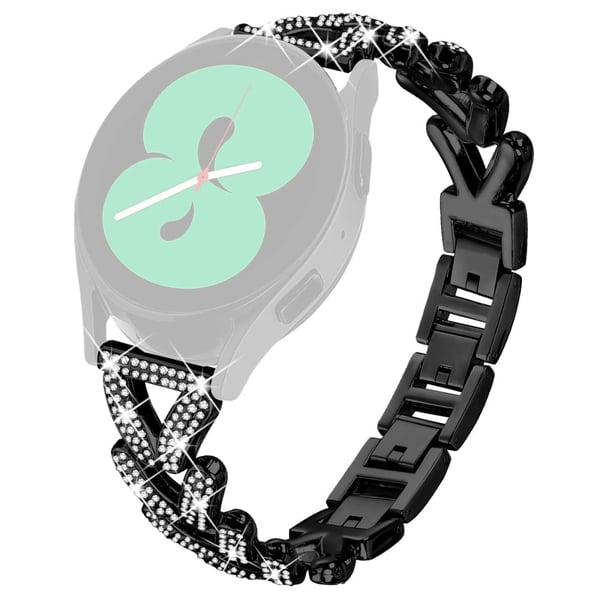 Metall Twisted Watch Band Rhinestone Decor Verizon GizmoWatch Disney Edition-klokkearmbånd - Svart