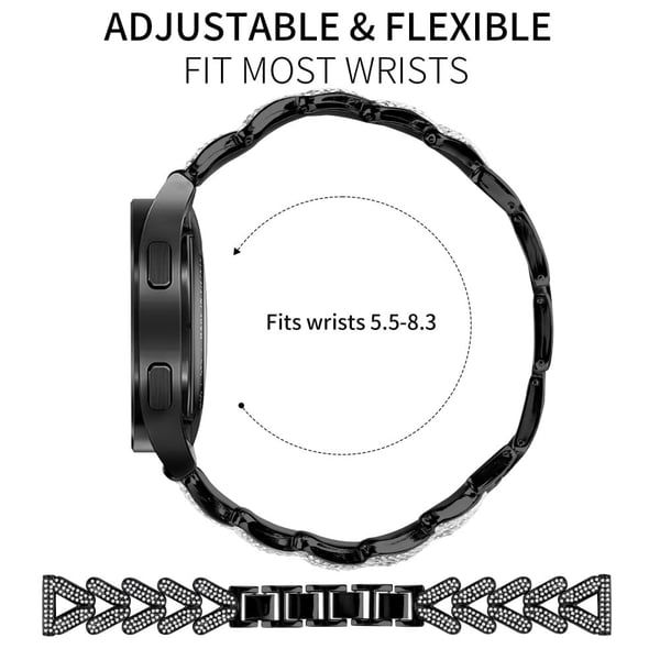Metall Twisted Watch Band Rhinestone Decor Huami Amazfit GTS klokkerem - Svart