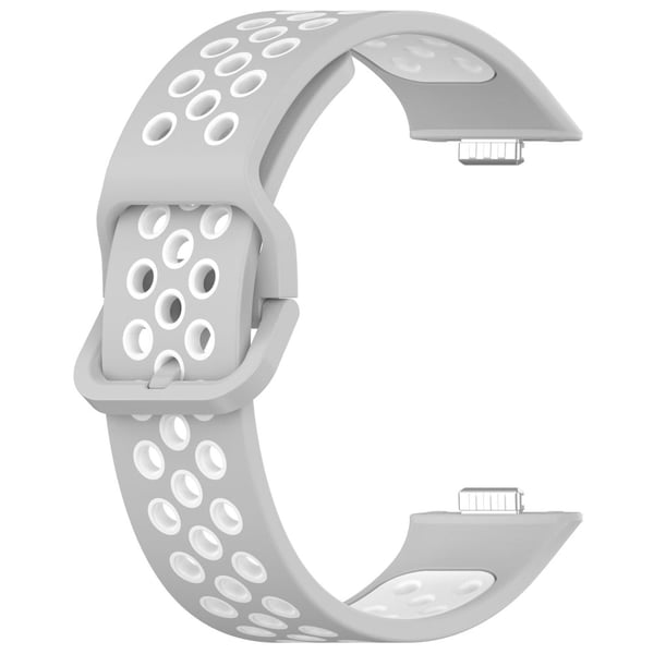 Huawei Watch Fit 3 Silikonklokkebånd med to farger, justerbar klokkerem - Grå Hvit