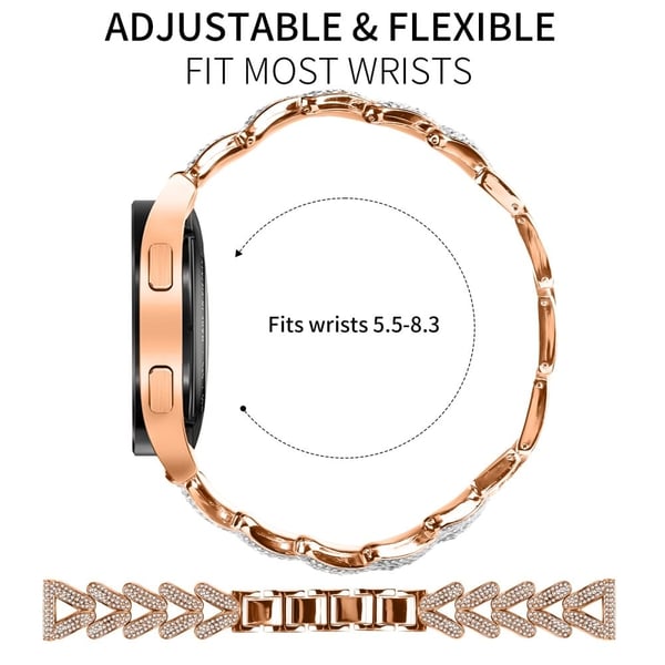 Metall Twisted Watch Band Rhinestone Decor Huami Amazfit GTR 42mm klokkerem - Rose Gull