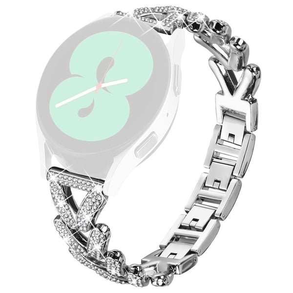 Metall Twisted Watch Band Rhinestone Decor Huami Amazfit Pop Pro klokkerem - Sølv
