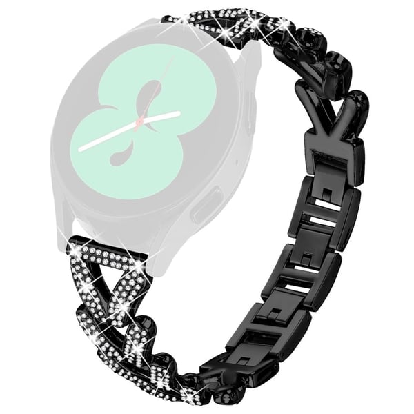 Metall Twisted Watch Band Rhinestone Decor Huami Amazfit GTS 4 Mini Watch Strap - Svart