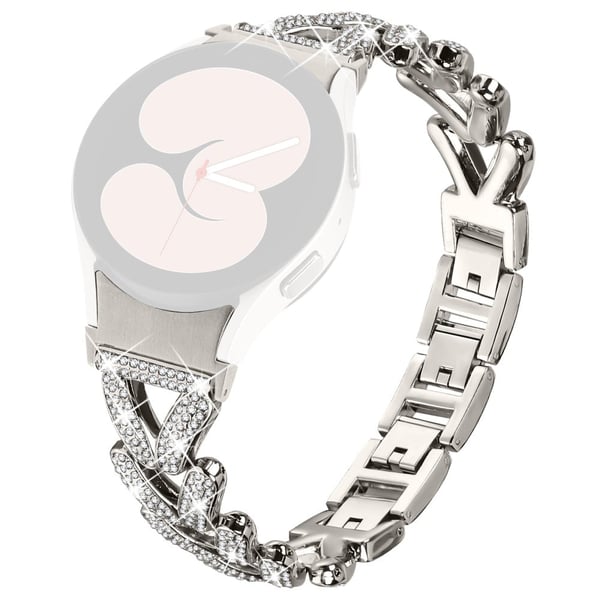 Metallklokkearmbånd Rhinestone Decor med kontakt Samsung Galaxy Watch6 Classic 47mm / 43mm / Watch6 44mm / 40mm - Stjernelys