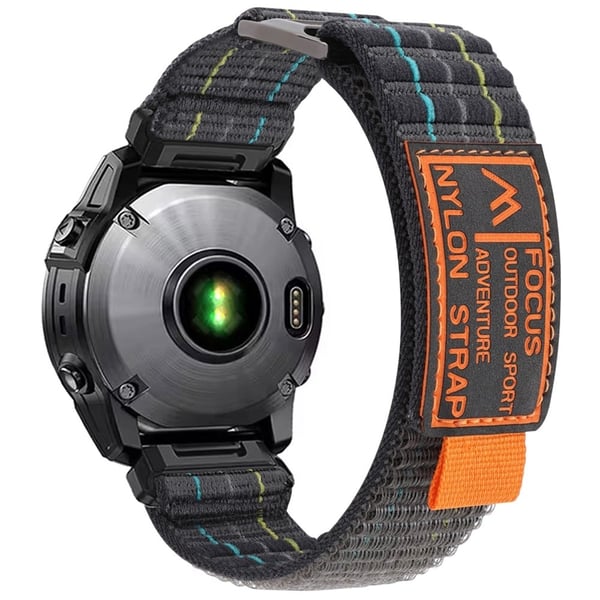 26 mm klokkerem Garmin Fenix 8 51 mm / Enduro 3 / Instinct 2X Magic Tape nylonrem - Mørkegrå