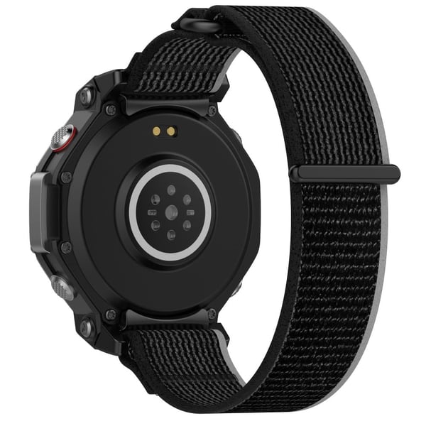 Huami Amazfit T-Rex 3 Wtch Band Nylon Flettet Erstatningsklokkerem - Svart + Grå