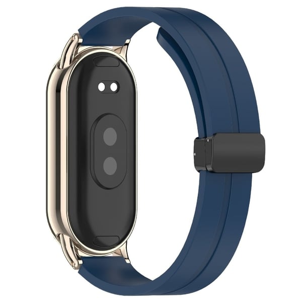 12mm silikoni Watch Band magneettinen taittuva solki rannehihna - Keskiyön Sininen