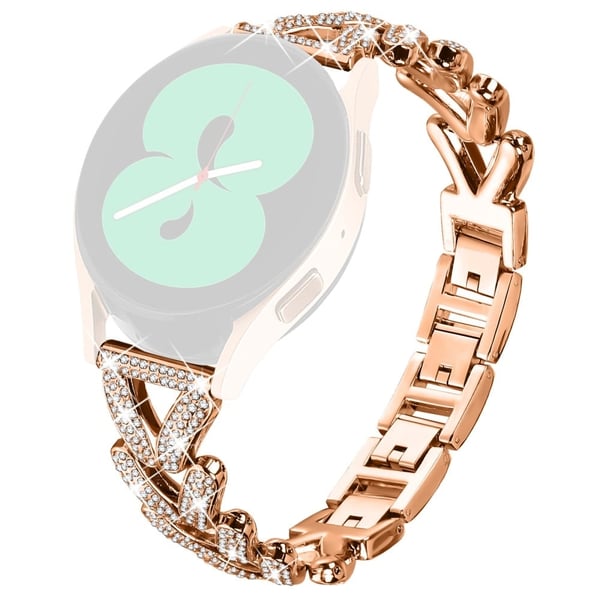 Gabb Watch 2 Metall Twisted Watch Band Rhinestone Decor Watch Strap Replacement - Rose Gull