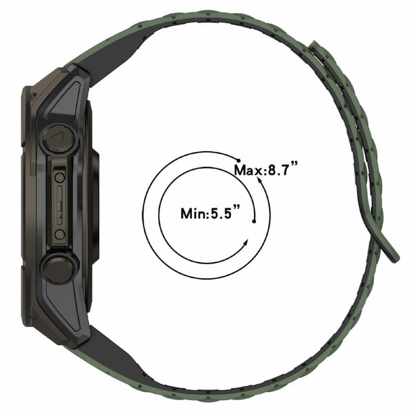 26 mm silikonarmbånd Garmin Enduro 3 / Fenix 8 51 mm / Instinct 2X / Fenix 7X hurtigutløsende magnetisk klokkerem - Hvit + Tåkeblå