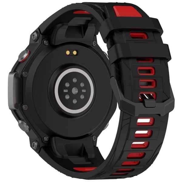 Huami Amazfit T-Rex 3 Watch Band Dual Color Silicone Breathable Sport Strap - Svart + Rød