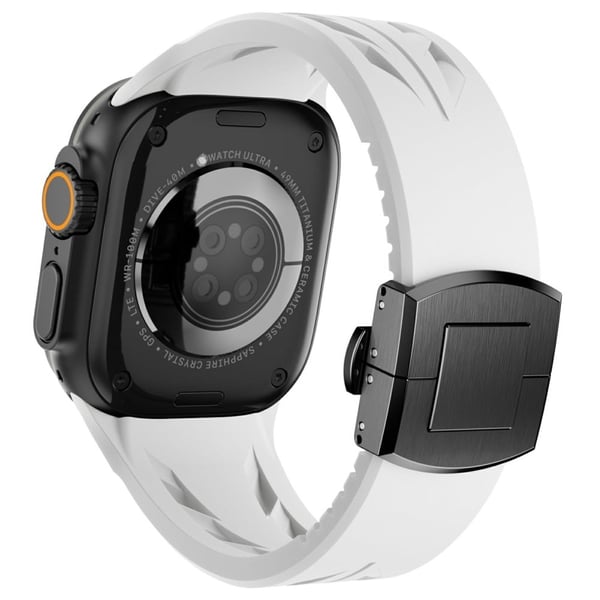 Silikonklokkerem Apple Watch Series 10 46mm / Ultra 2 Ultra 49mm / 9 8 7 45mm / SE (2023) SE (2022) SE 6 5 4 44mm / 3 2 1 42mm Butterfly Clasp Band -