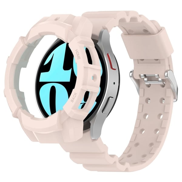 Samsung Galaxy Watch7 40mm Silikonarmbånd med klokkeveske - Rosa