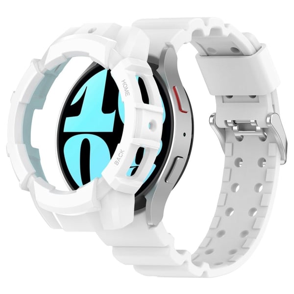Samsung Galaxy Watch7 44mm kellonauha silikonihihna korvaava kellon tapauksessa - Valkoinen