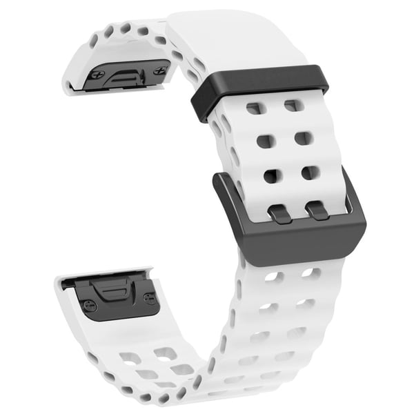 26mm silikonihihna Garmin Fenix 8 51mm / Enduro 3 / Instinct 2X useita reikiä kellonauha - Valkoinen