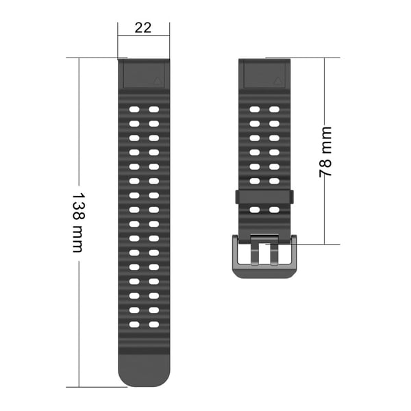 22 mm silikonrem Garmin Fenix 8 47 mm / Fenix E 47 mm / Quatix 7 Pro Watchband med flere hull - Hvit